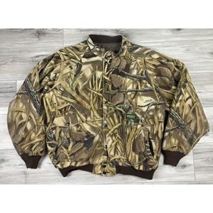 Herter's Camo Hunting Jacket Full Zip‎ Wetlands Insulated Men's Sz XL Vintage